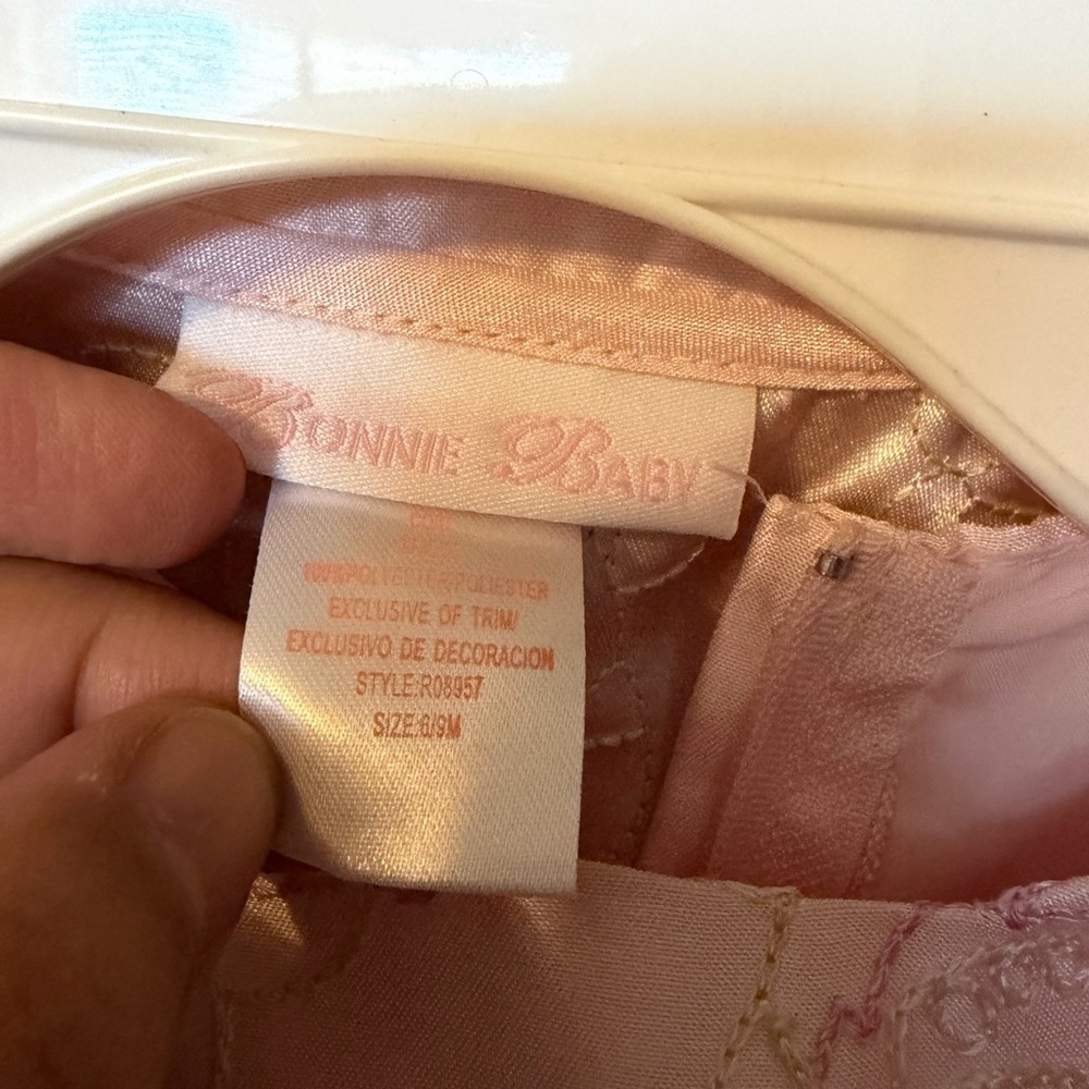 Bonnie Baby Light Pink Dress with Embroidery - Picture 3 of 6